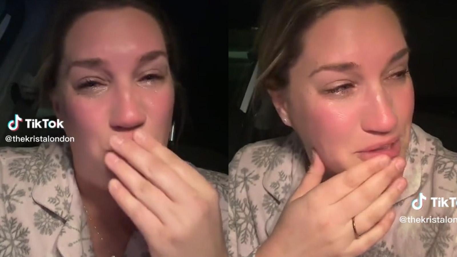 Krista London TikTok breaks down in tears
