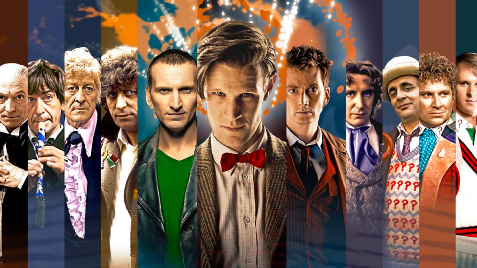A collage of several Doctors in Doctor Who