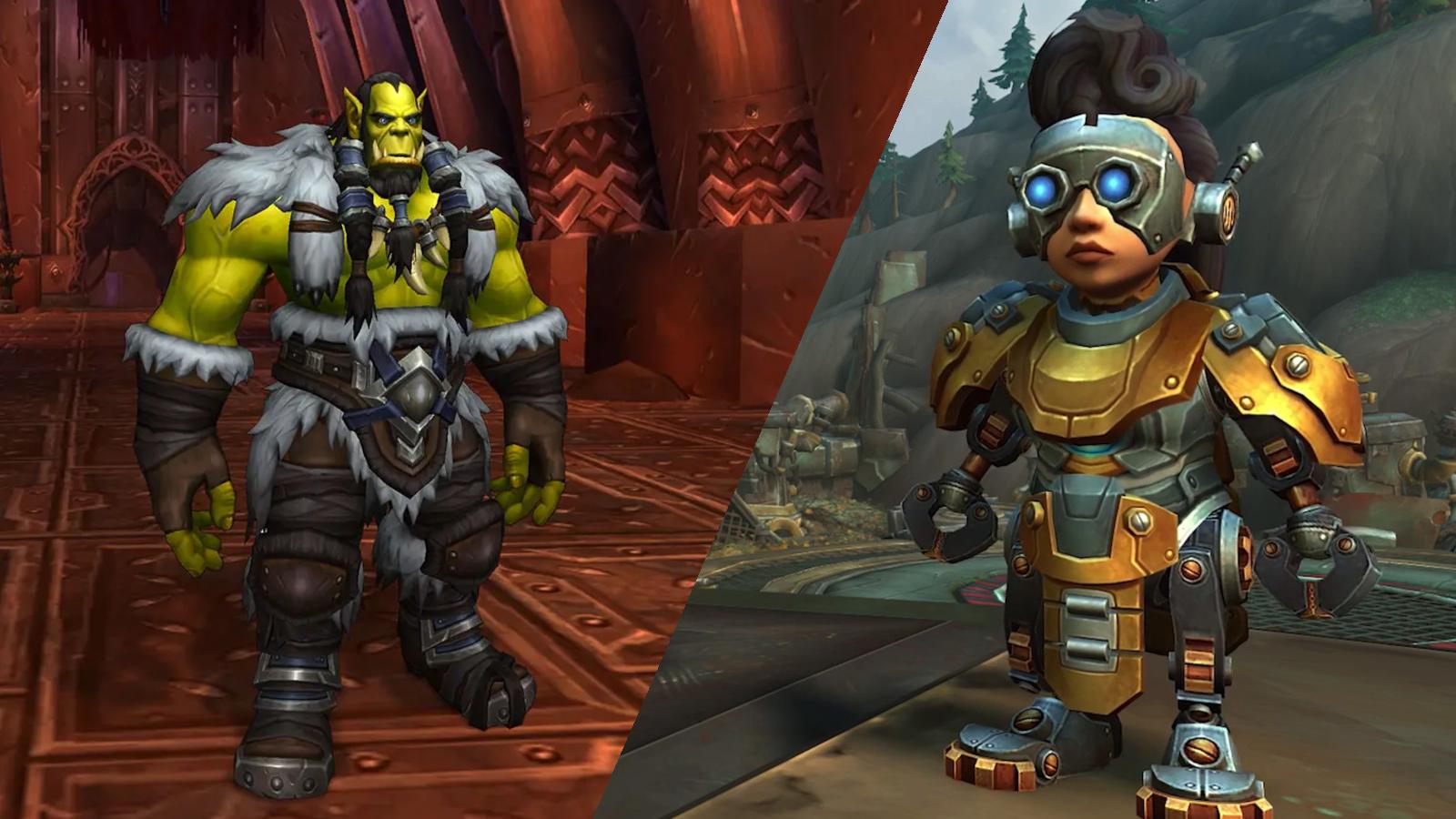 World of Warcraft's Orc (Left) and Mechagnome (Right)