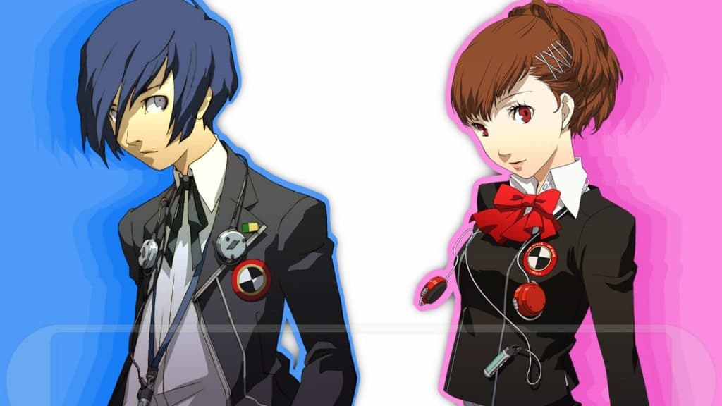 An image of Persona 3 Portable's protagonist selection screen - a key difference from FES.