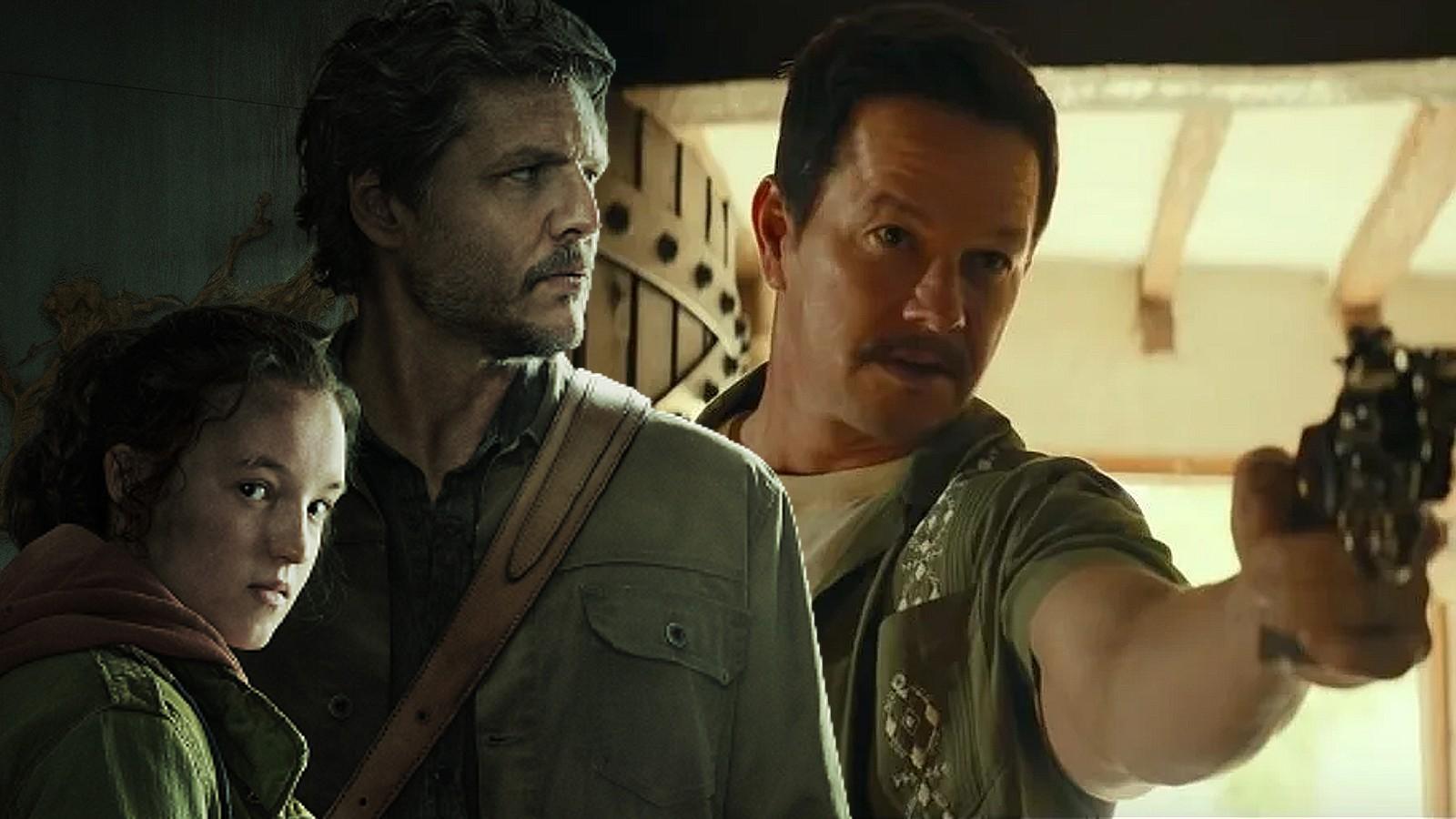 Stills from The Last of Us and Mark Wahlberg in the Uncharted movie
