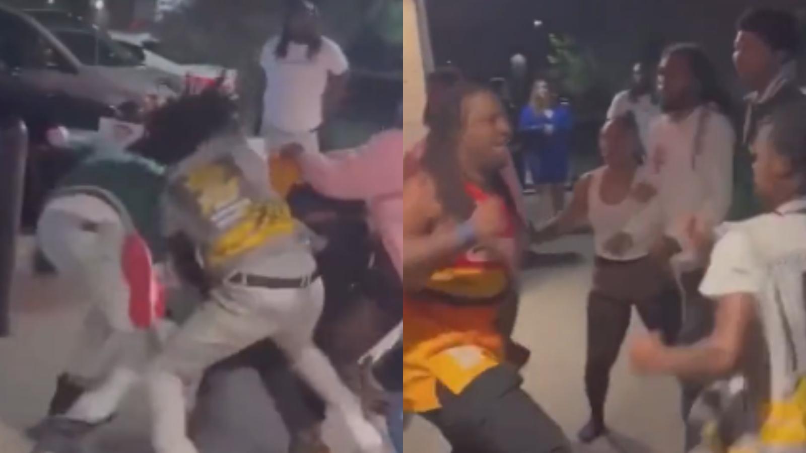 Man fights eight people at once in viral brawl