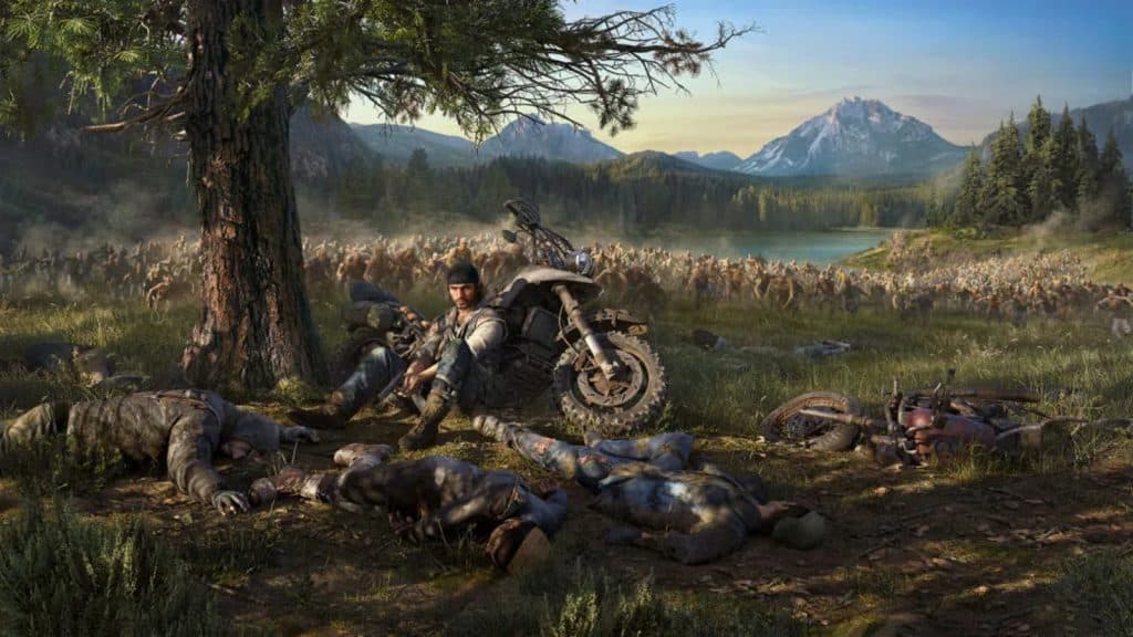 An official image of Days Gone featuring protagonist Deacon St. John.