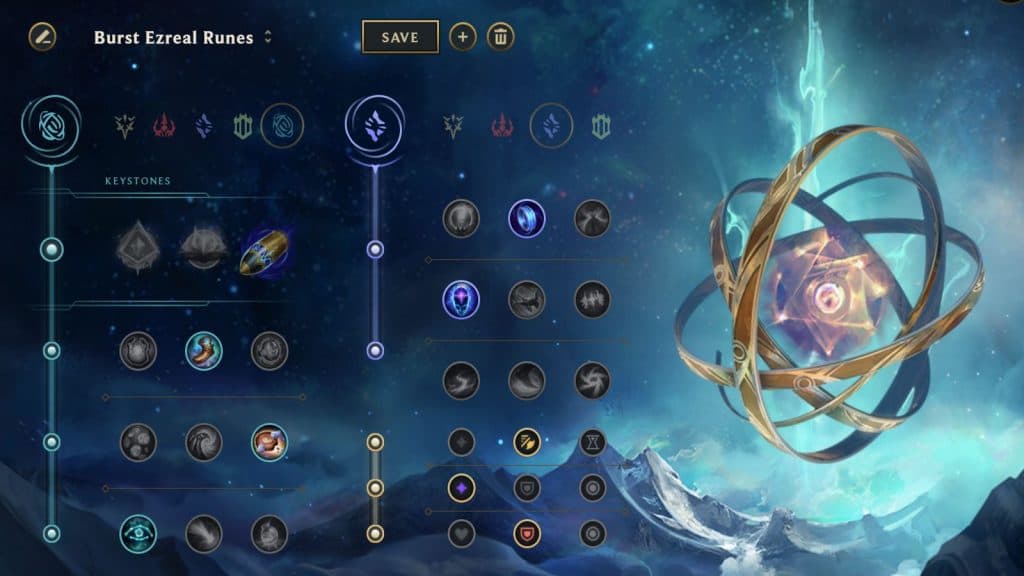 First strike ezreal rune page