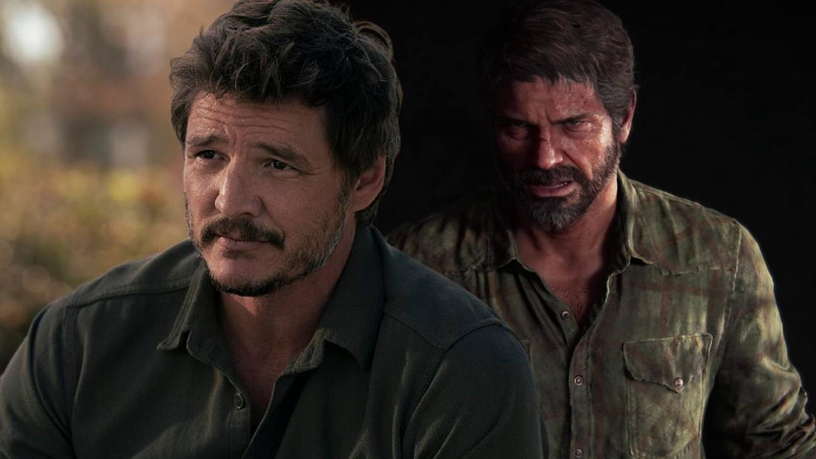 Pedro Pascal as Joel in The Last of Us and a still from the game