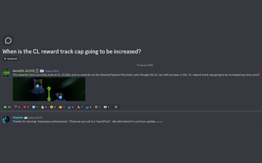 A Marvel Snap player asks the develops if the cap will be increased
