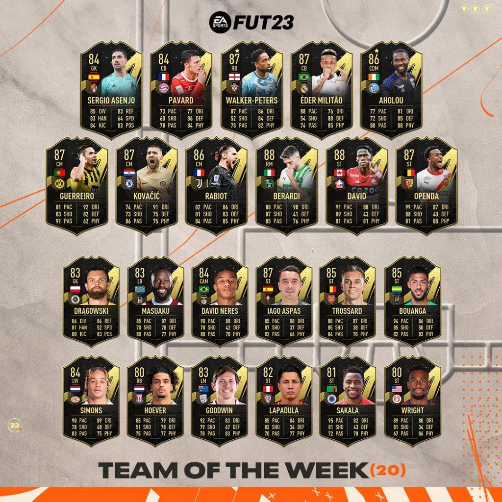 FIFA 23 TOTW 20 was revealed on March 15