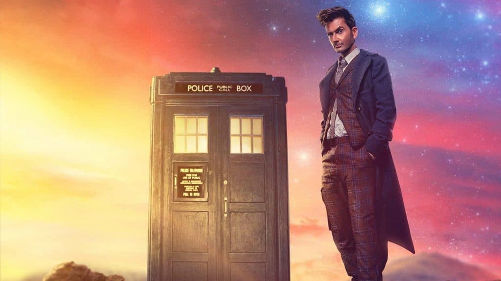 An official promotional image of David Tennant as The Doctor from the Doctor Who 60th anniversary specials.