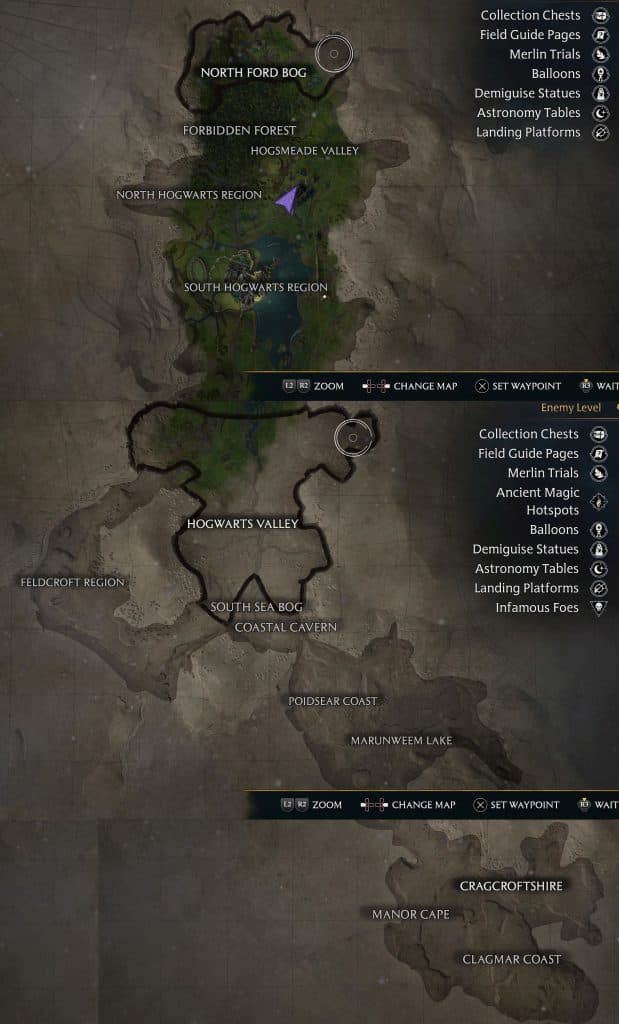 hogwarts legacy full map