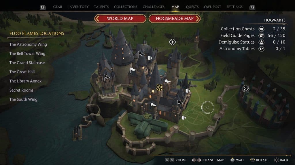 hogwarts legacy castle map full