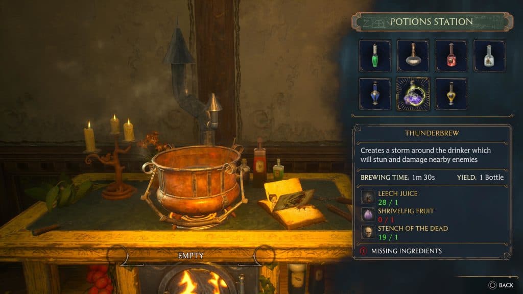 hogwarts legacy thunderbrew potion recipe