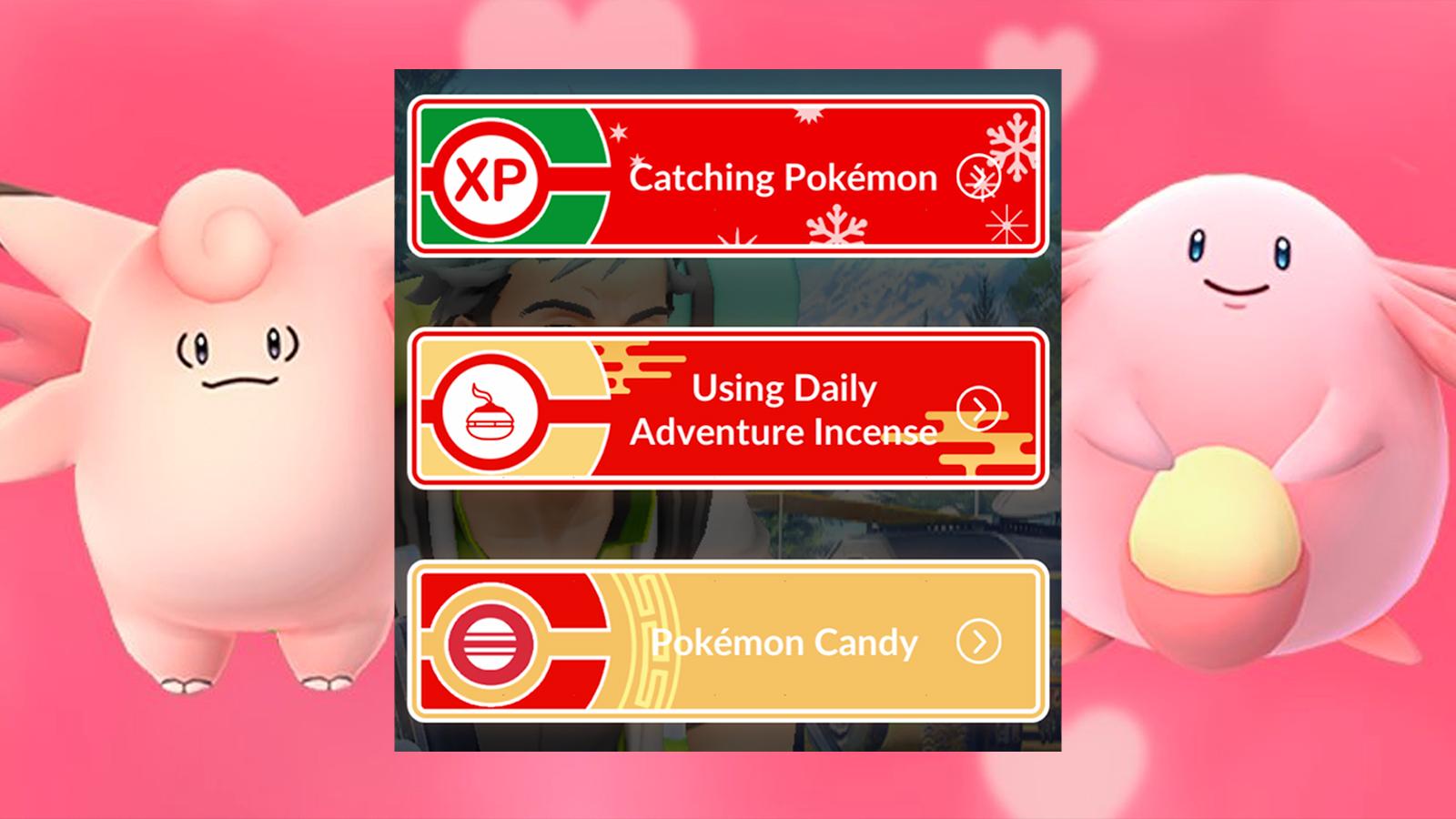 A screenshot of the choose a path options in Pokemon Go lovely wishes timed research