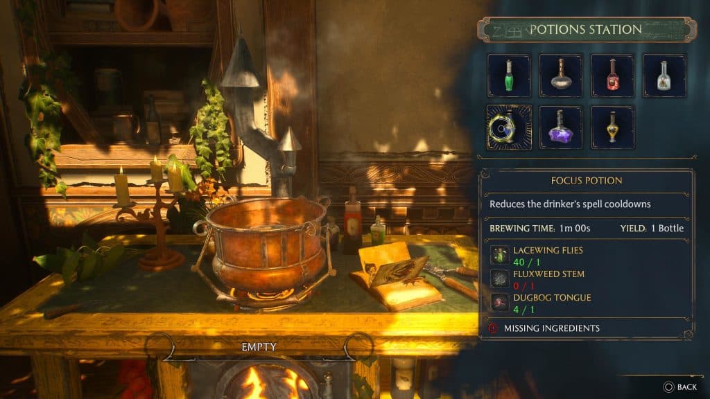 hogwarts legacy focus potion brew screenshot