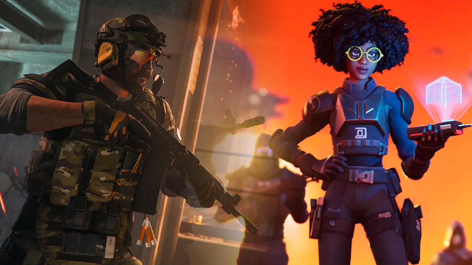 MW2 character next to Fortnite one