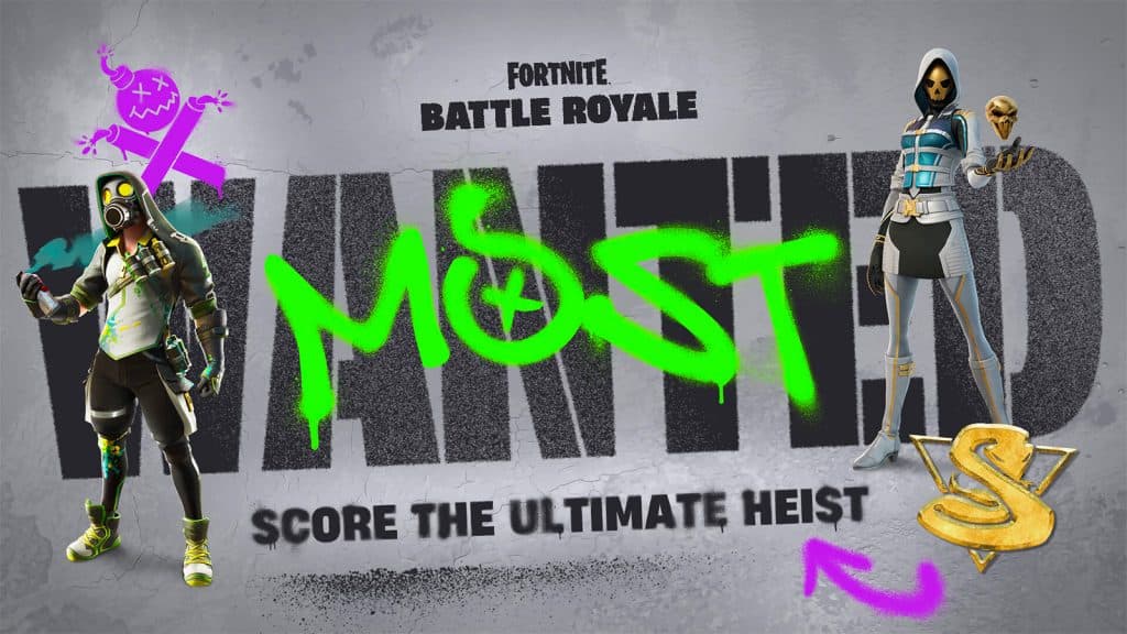 A poster for the Fortnite Most Wanted Quests