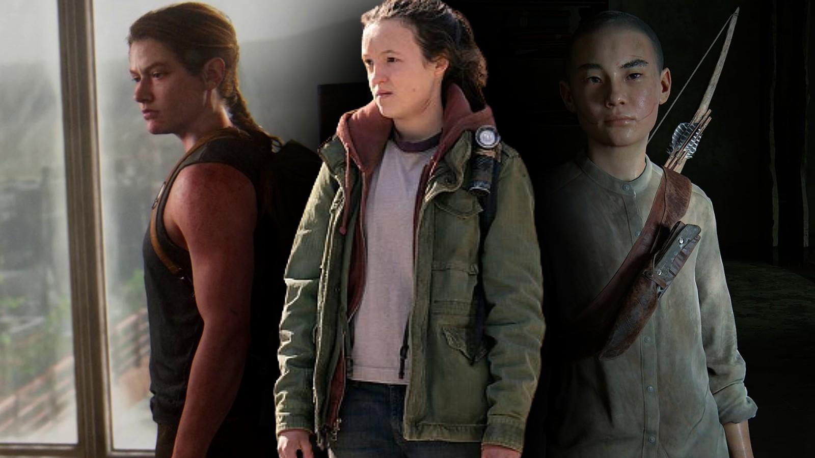 Bella Ramsey in The Last of Us HBO show and Abby and Lev from Part 2