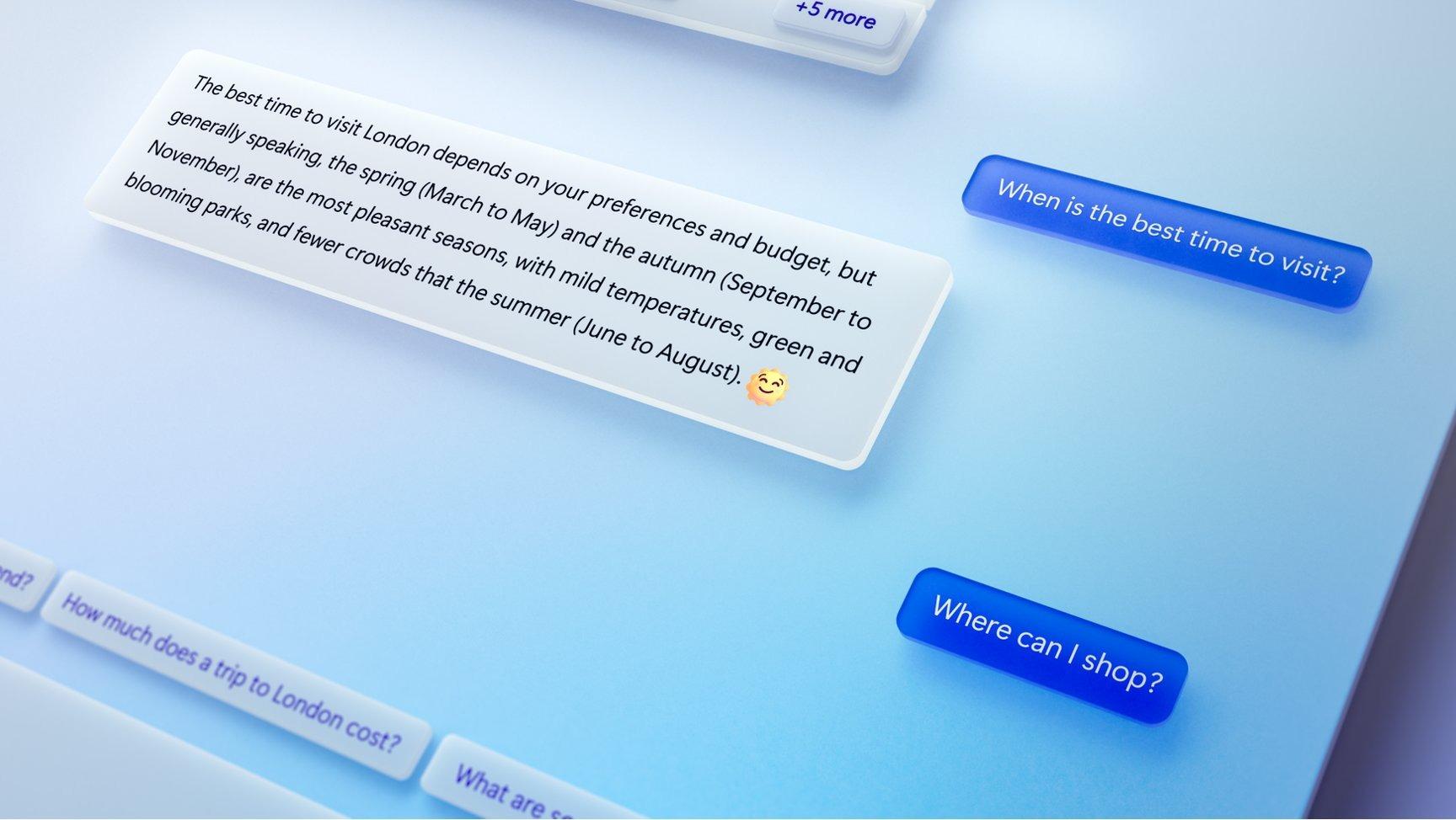 A screen showing the OpenAI-powered Bing chat