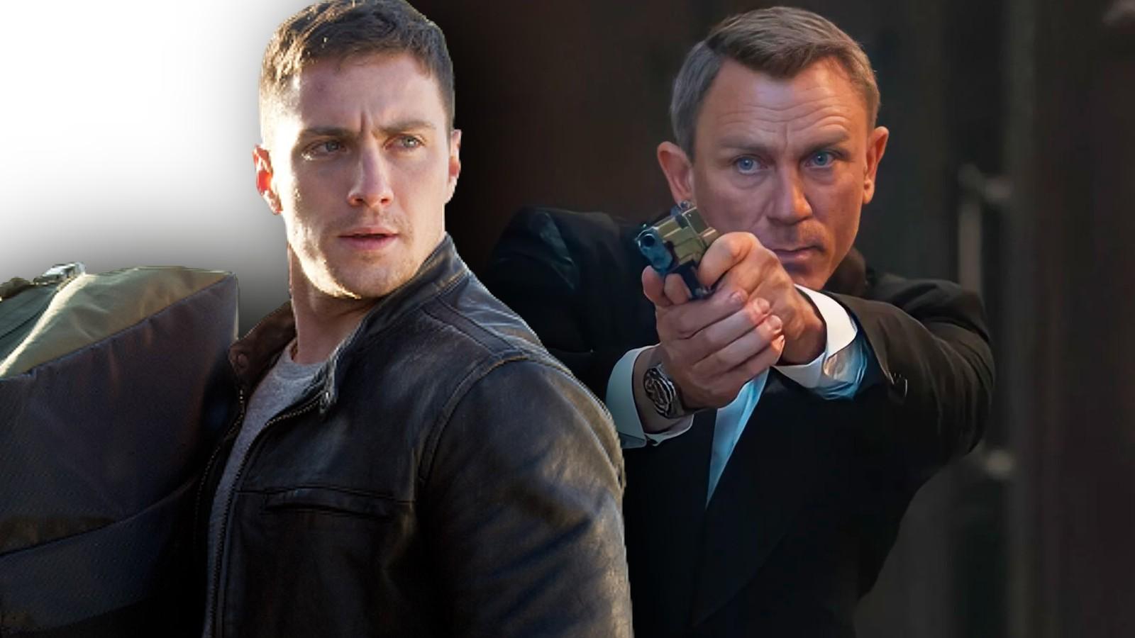 Aaron Taylor-Johnson and Daniel Craig as James Bond