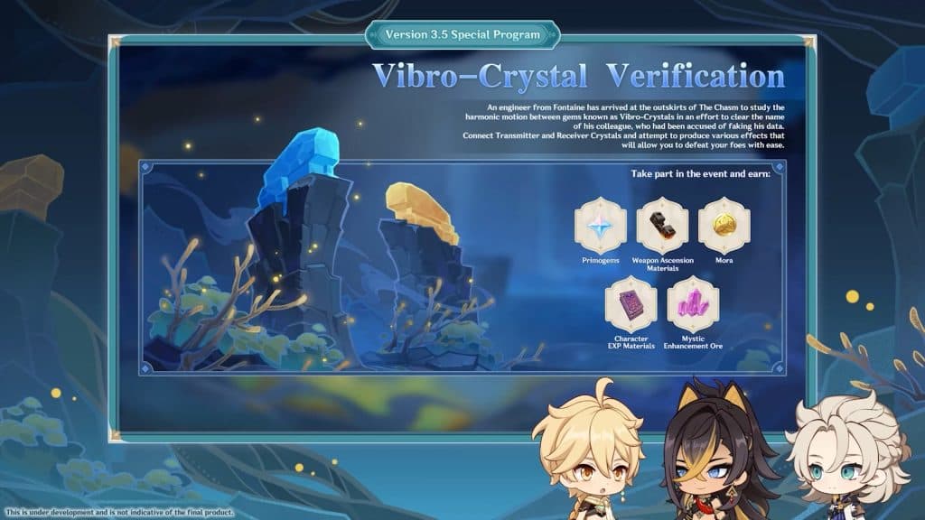 Vibro-Crystal Verification event screenshot 