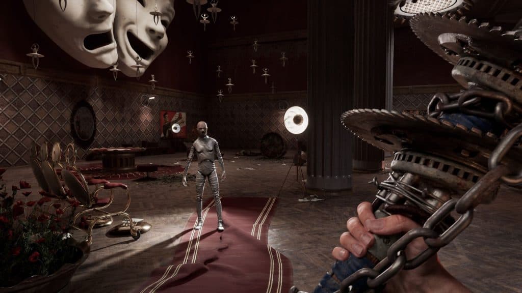 p-3 holding melee weapon in atomic heart