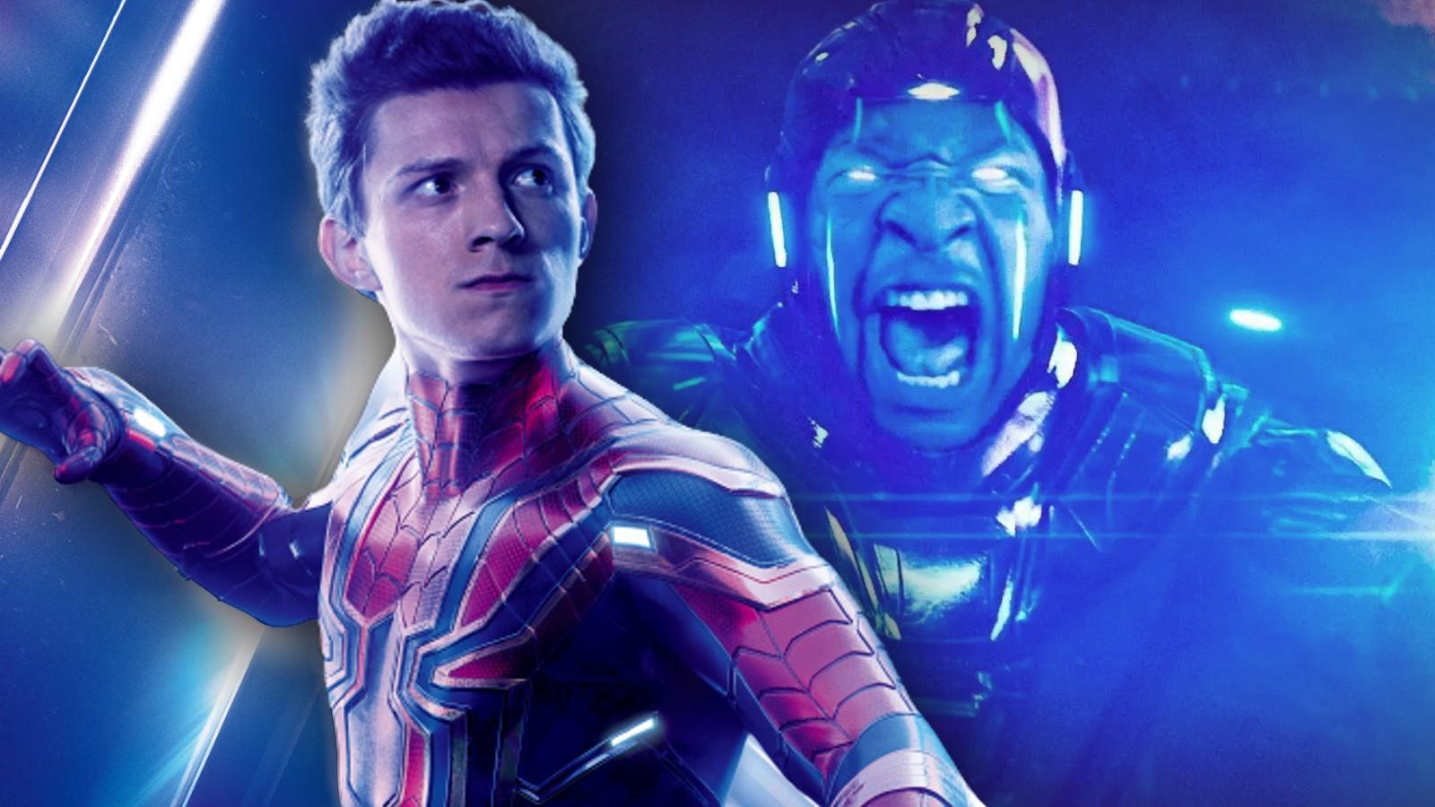 Tom Holland's Spider-Man and Kang in Ant-Man and the Wasp: Quantumania