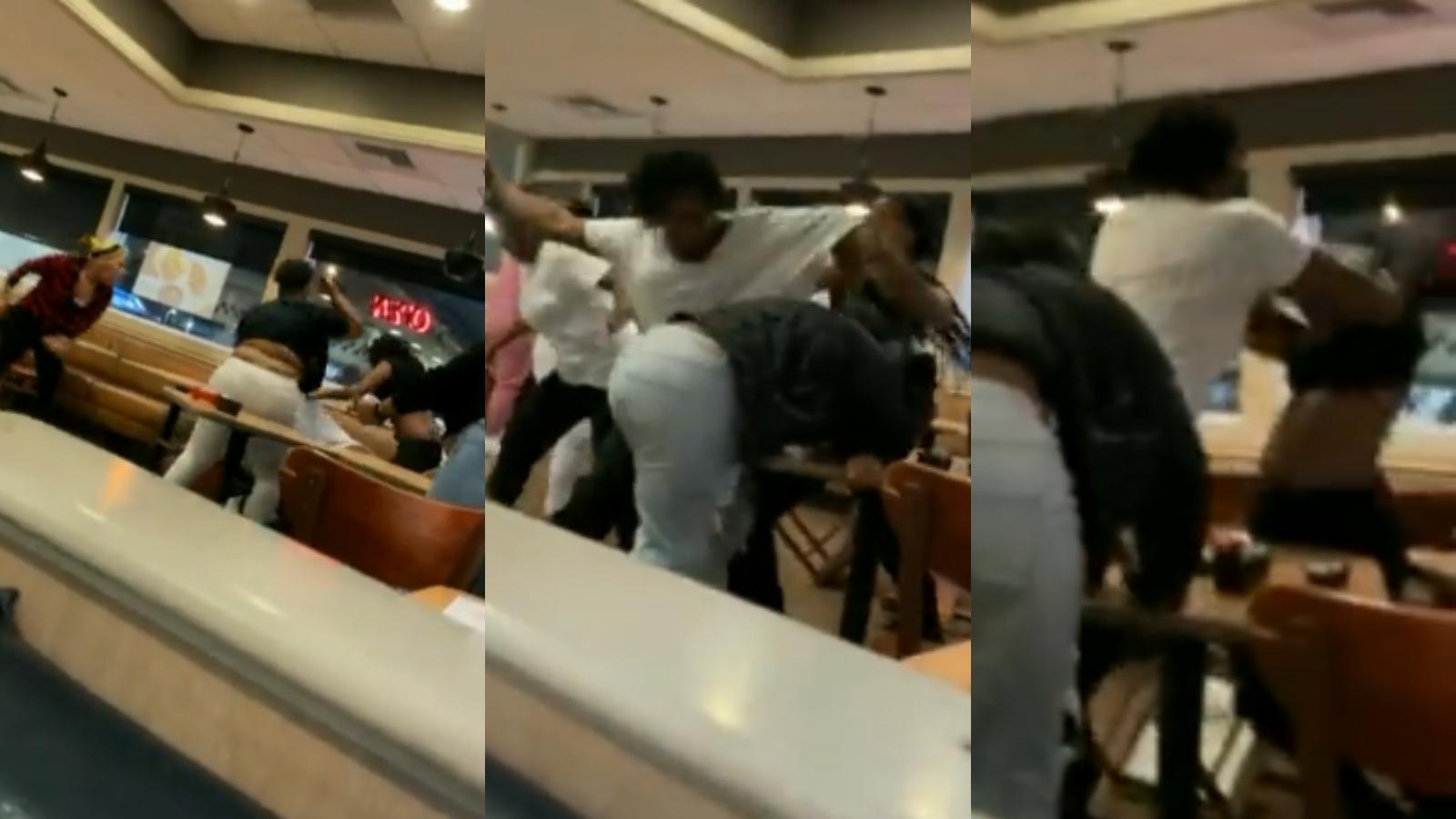 man fights multiple women in fight video