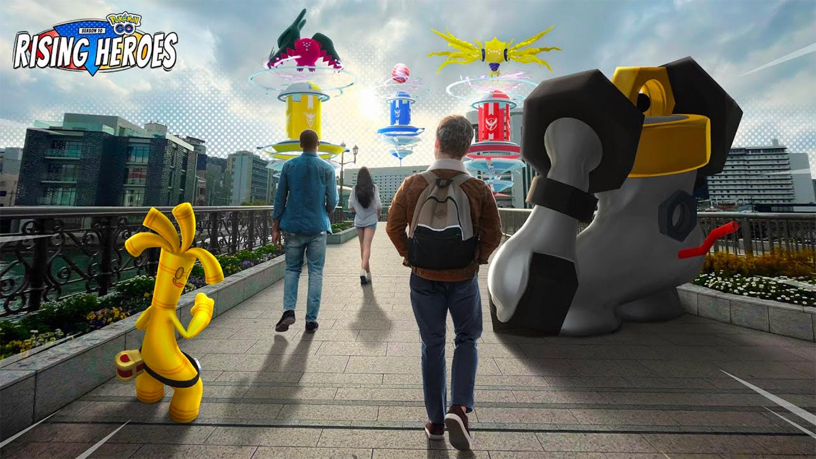 A poster for Pokemon Go Season 10 Rising Heroes