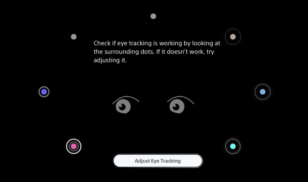 PS VR2 eye tracking test