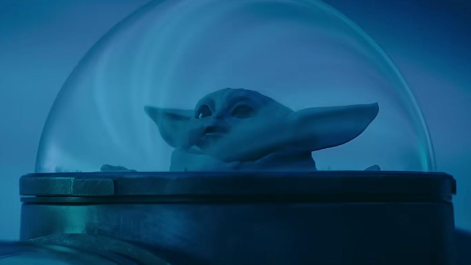 Grogu, aka Baby Yoda, looking at purrgil in The Mandalorian Season 3 Episode 1