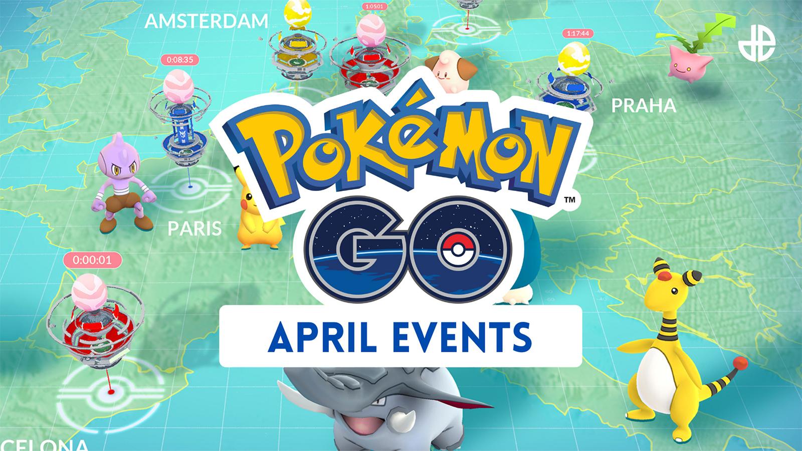 A poster for the Pokemon Go April events schedule