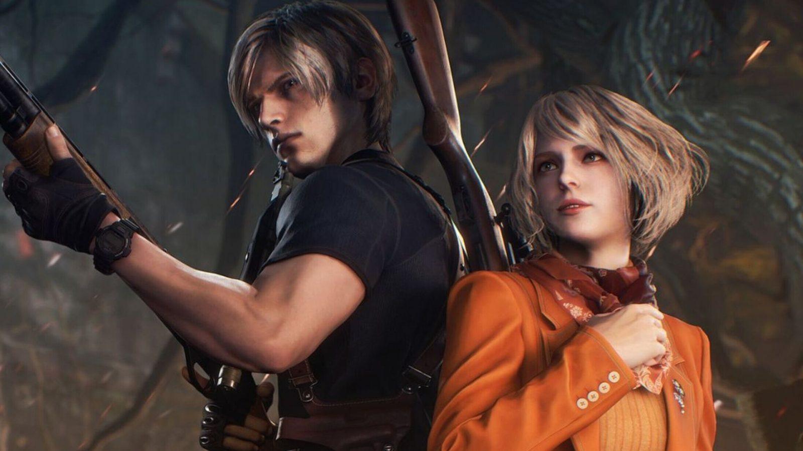 leon and ashley standing together in resident evil 4 remake