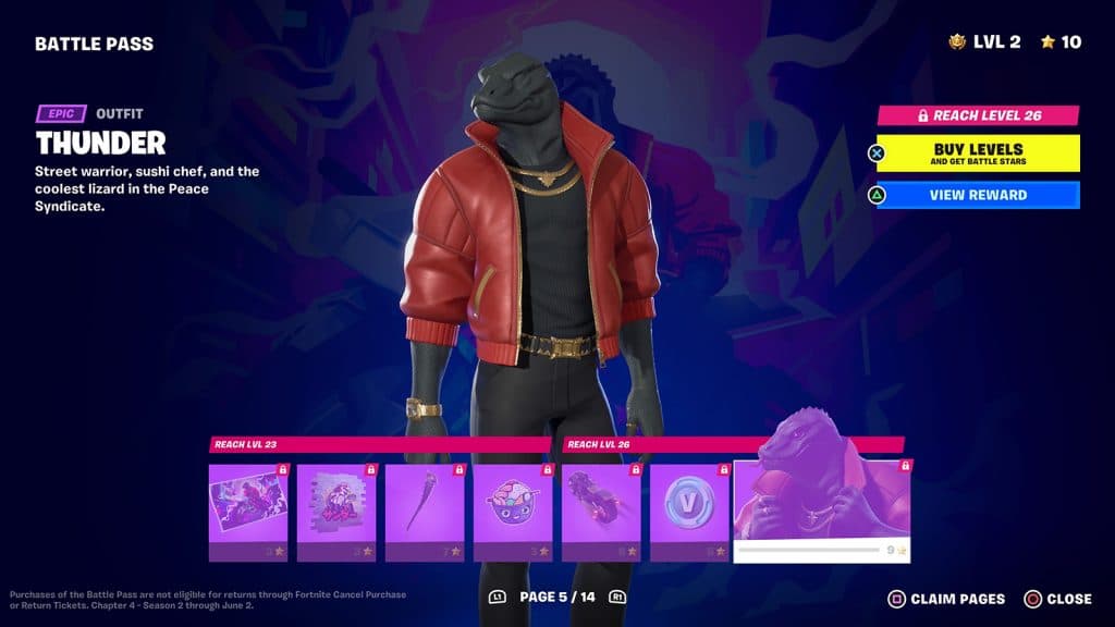 Page 5 of the Fortnite Chapter 4 Season 2 Battle Pass