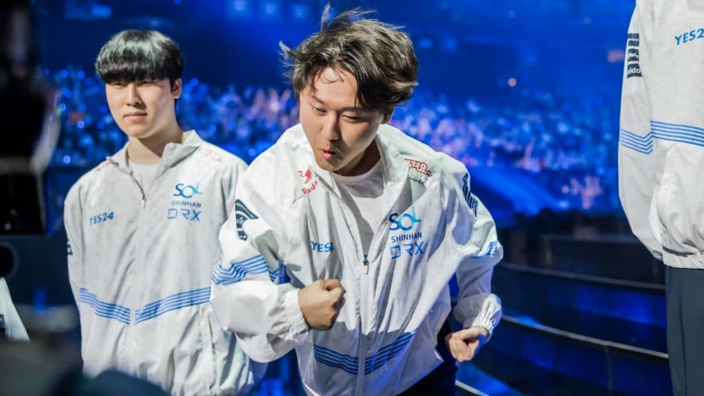 Pyosik on stage at Worlds 2022