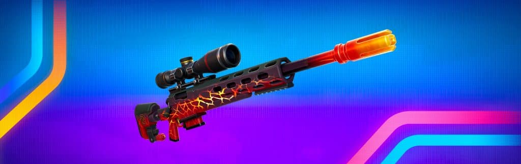 cover art featuring the Dragon's Breath sniper rifle in Fortnite Chapter 4 Season 2.