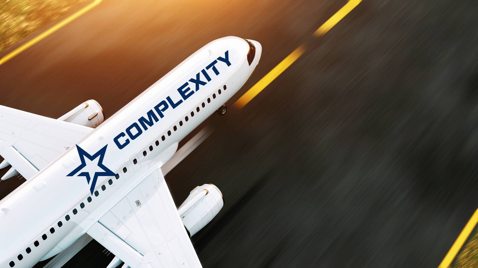 Complexity logo on airplane