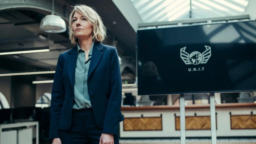 An image of Jemma Redgrave as Kate Stewart in Doctor Who.