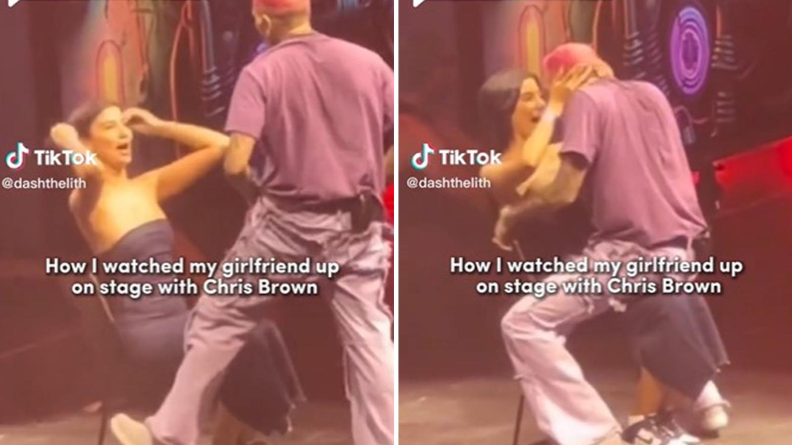 man breaks up with girlfriend for getting lapdance from chris brown
