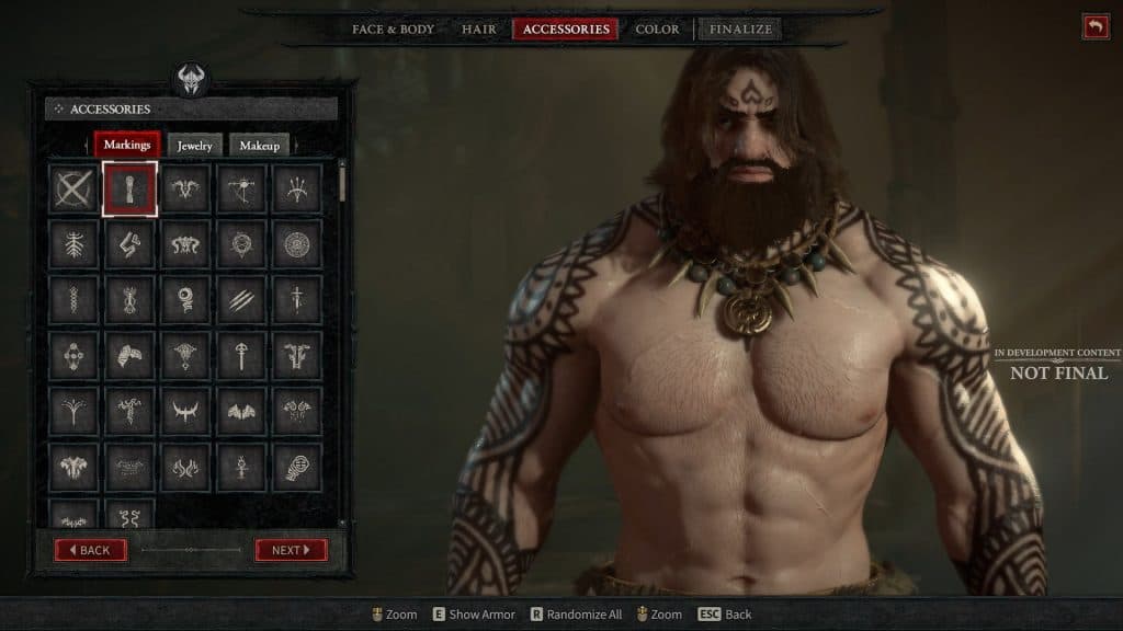 Diablo 4 character creator screen
