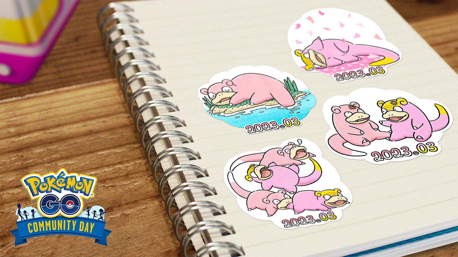 Slowpoke stickers in the Field Notes Slower and Slower Special Research story in Pokemon Go