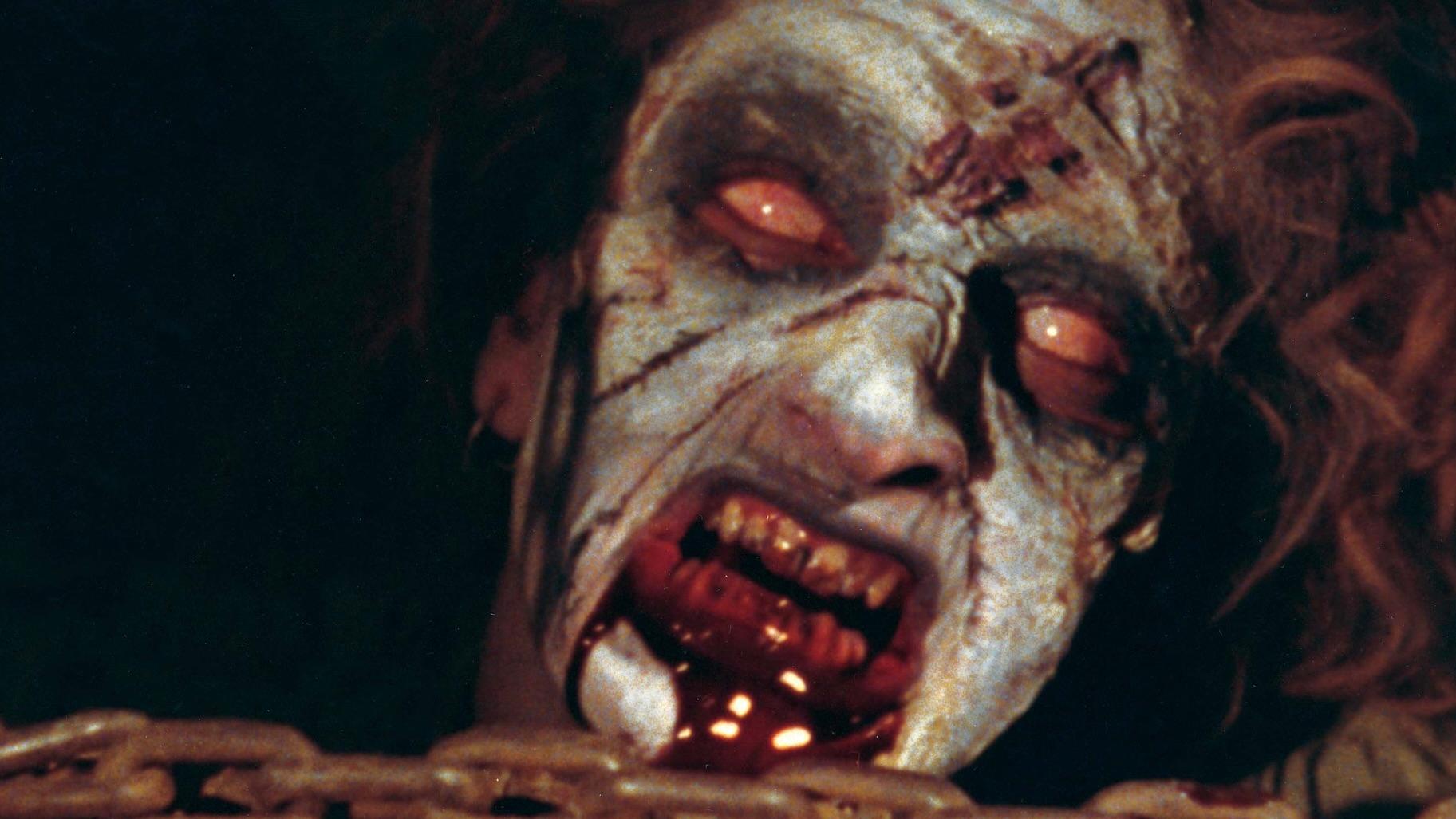 The scary demon lady in Evil Dead.
