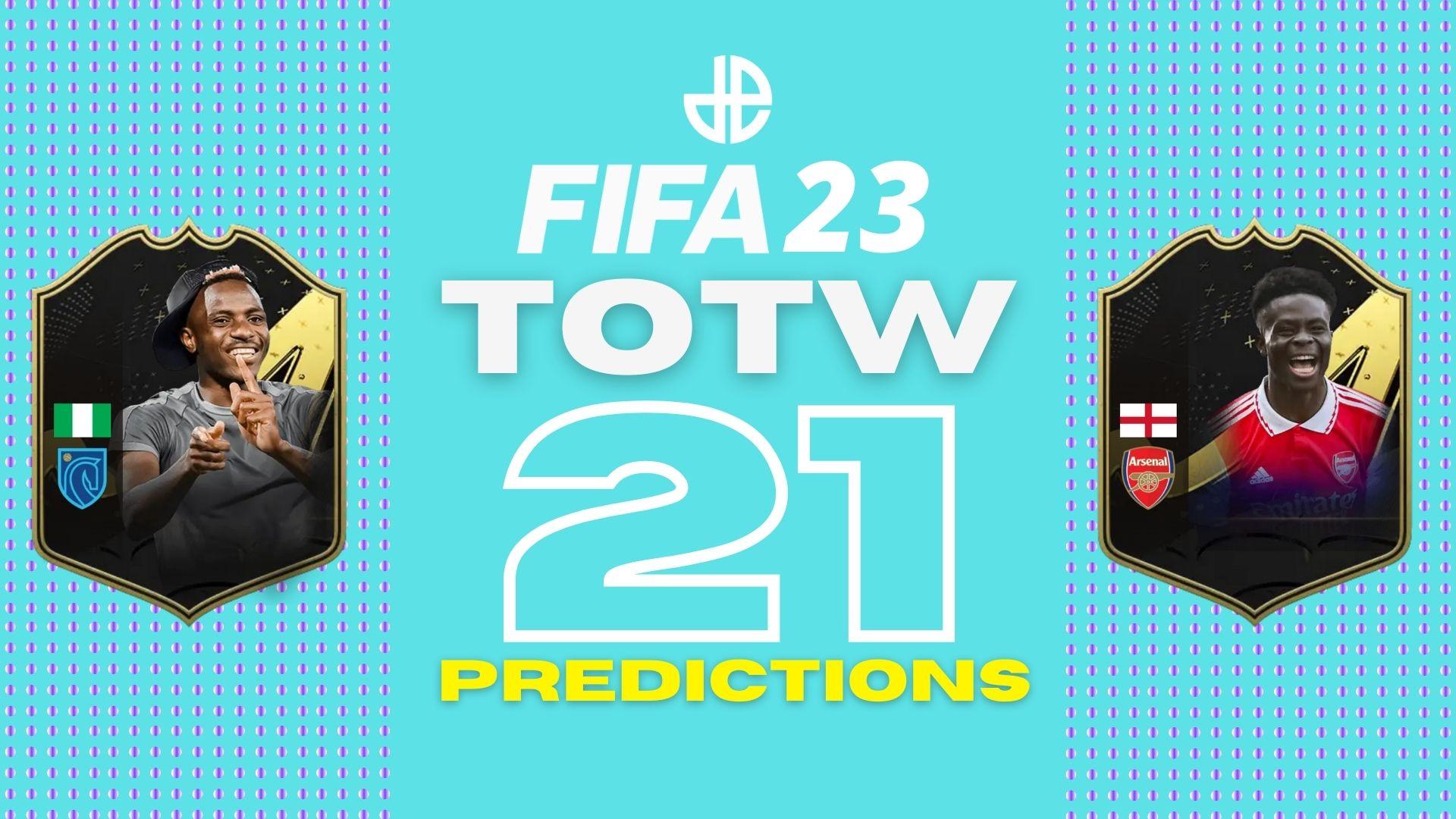 FIFA 23 Saka and Osimhen cards for TOTW 21 predictions