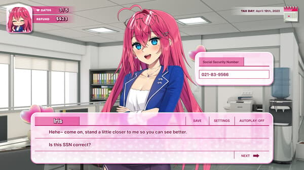 Dating sim asking for your social security number