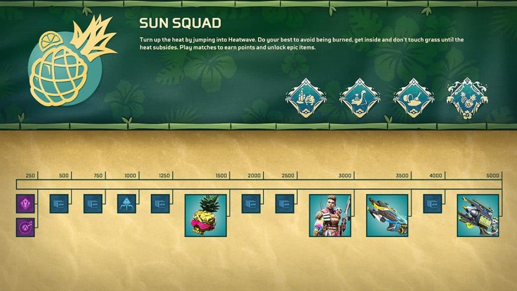 Sun Squad collection event prize tracker