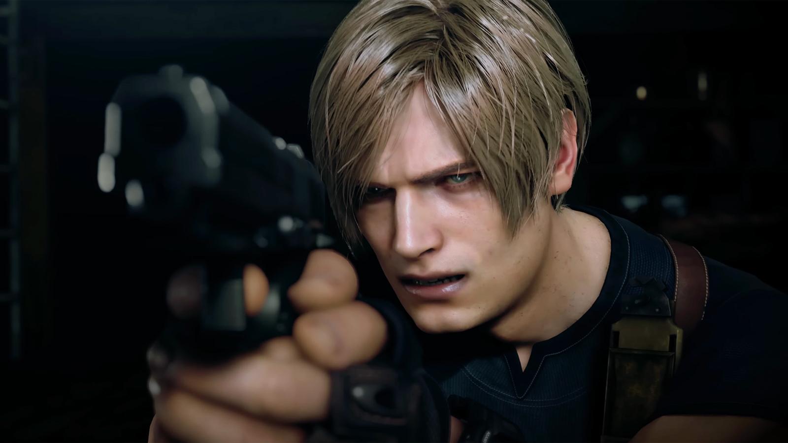 Leon with one of the best weapons in Resident Evil 4 remake