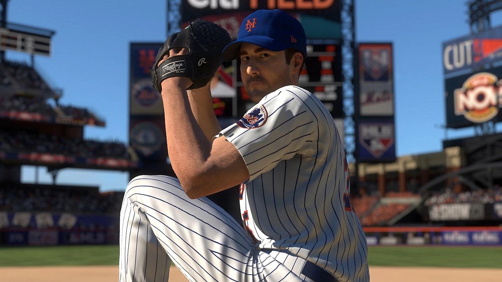 MLB The Show 23 pitcher about to throw