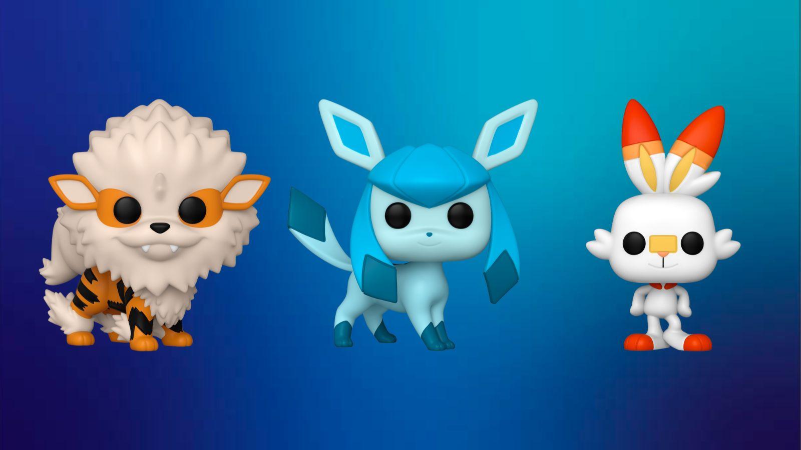 Funko Pop! features Glaceon, Arcanine, and Scorbunny Pokemon