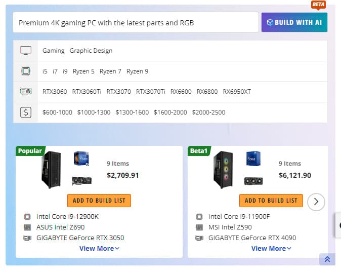 The Newegg Configurator recommending two different, terrible PCs