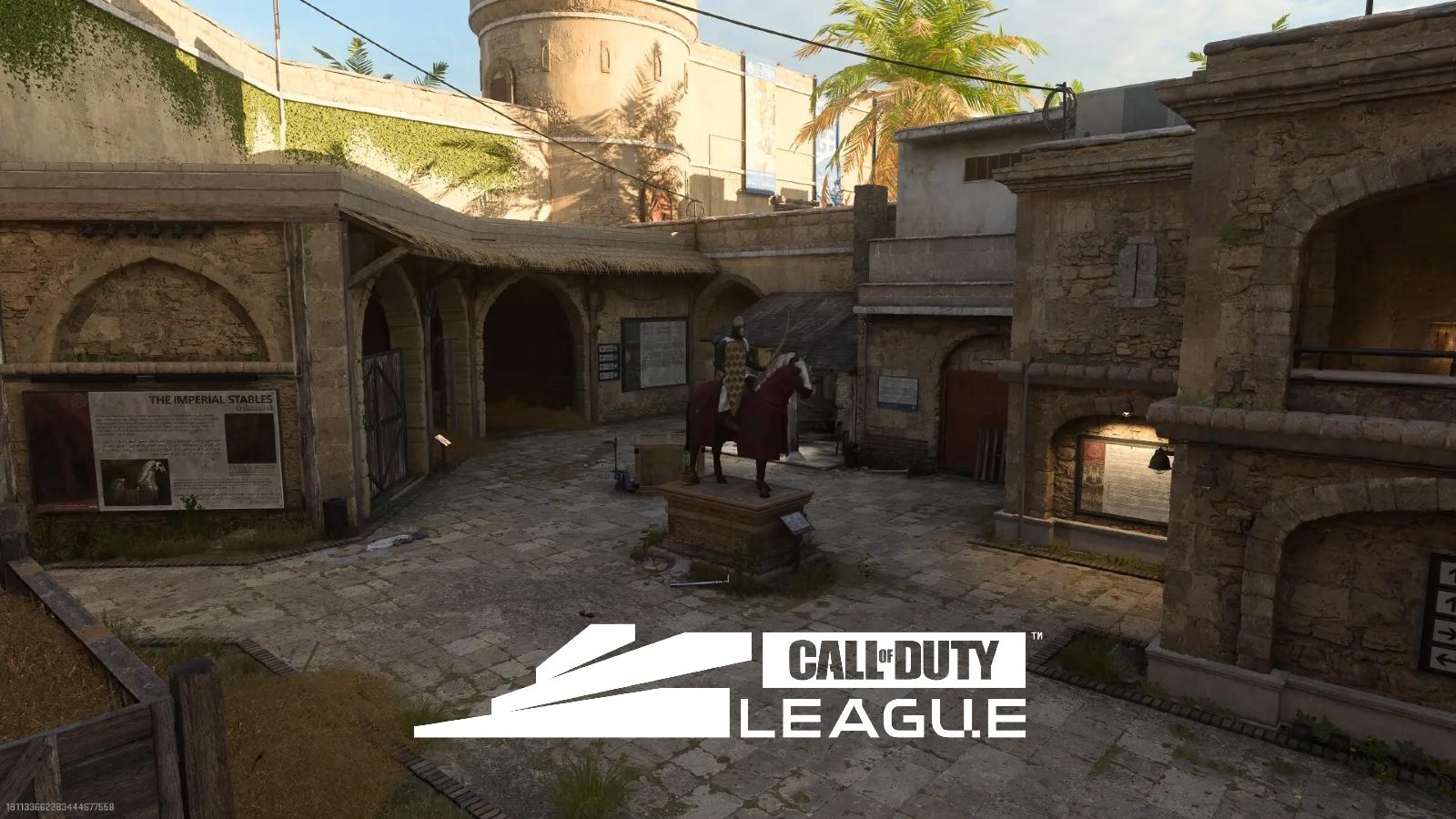 al bagra fortress map in Modern Warfare 2 with Call of Duty League logo