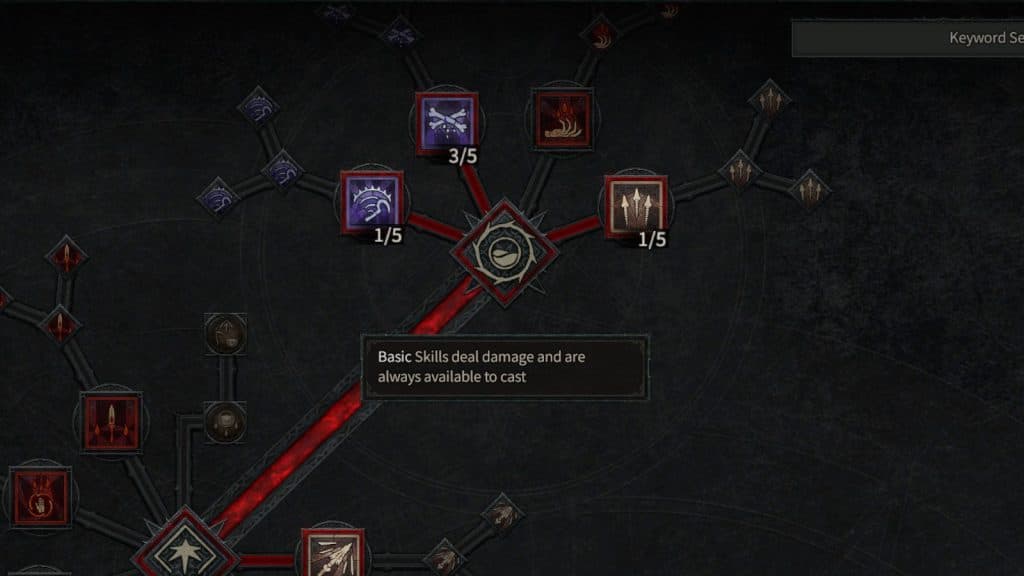 all basic Necromancer skills in the skill tree in Diablo 4