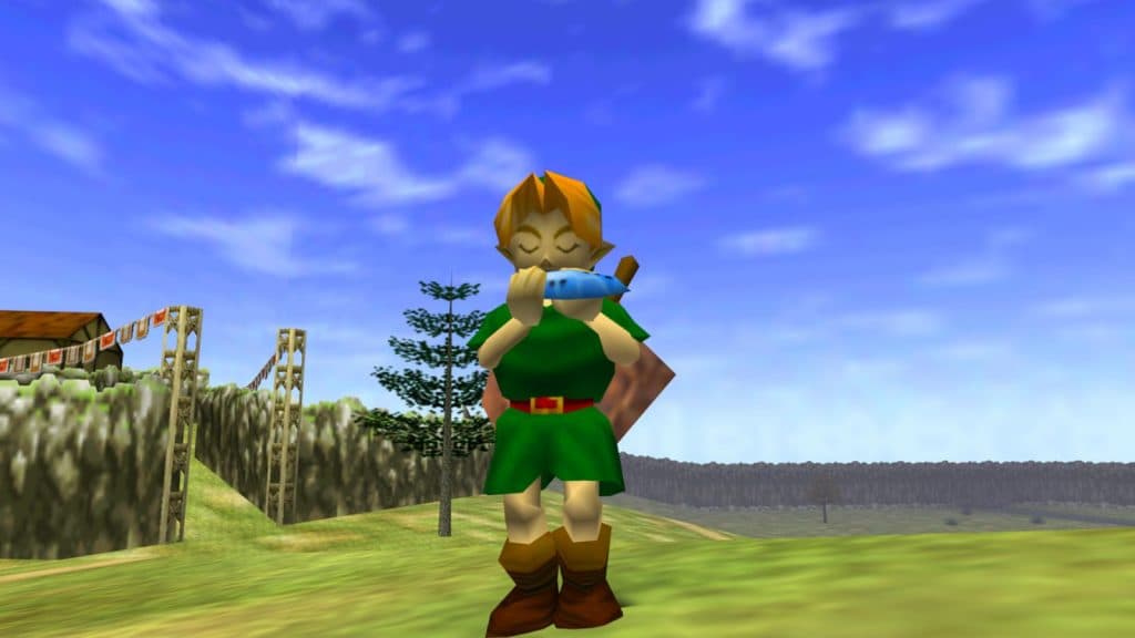 Link playing his Ocarina